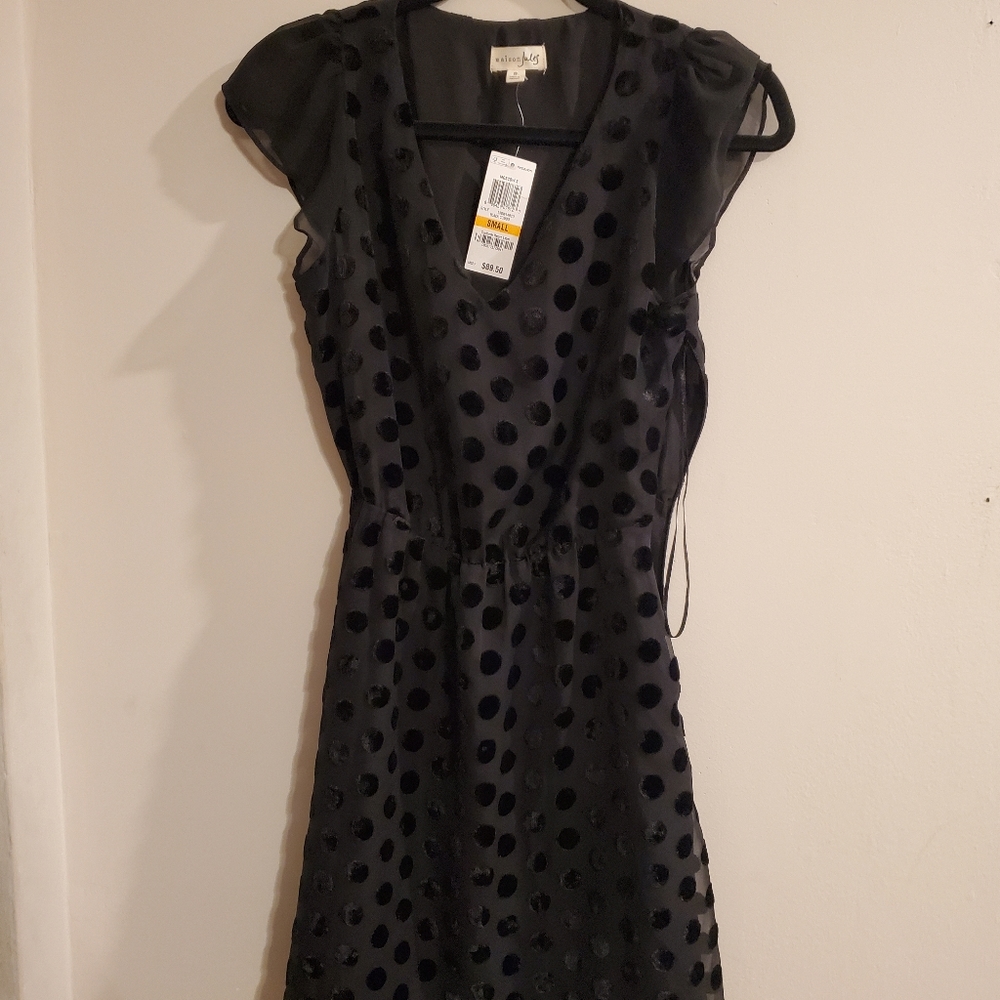 Maison Jules Black Polka Dot Dress